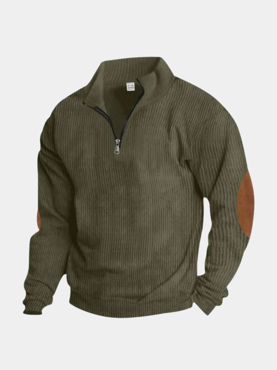 High Collar Quarter Zip Corduroy Pullover - Cross &amp; Crown